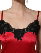 Red Black Lace Lingerie Short Chemise Sleepwear