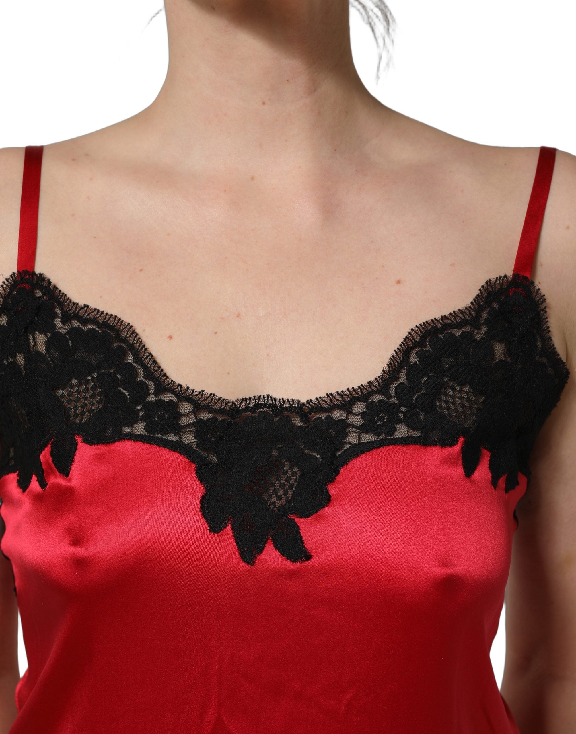Red Black Lace Lingerie Short Chemise Sleepwear