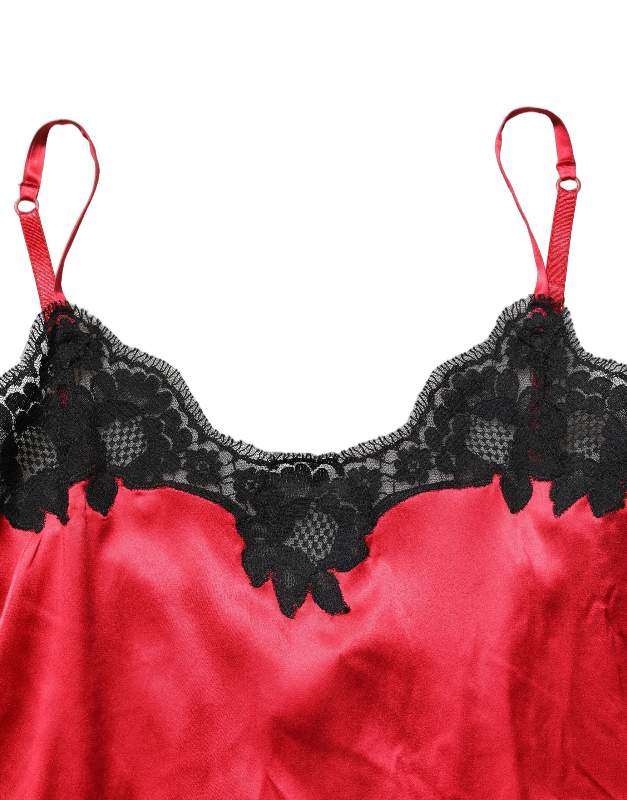 Red Black Lace Lingerie Short Chemise Sleepwear