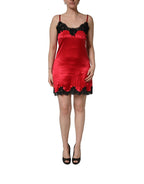 Red Black Lace Lingerie Short Chemise Sleepwear