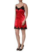 Red Black Lace Lingerie Short Chemise Sleepwear