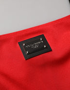 Red Nylon Blend Cady Sleeveless Mini Dress