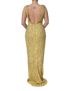 Gold V-neckline Mermaid Sequinned Gown Dress