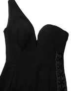 Black One Shoulder Neckline Long Gown Dress