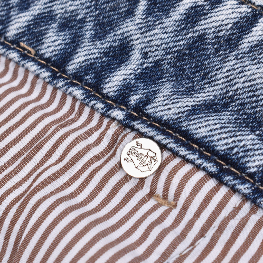 Blue Cotton Straight-Leg Jeans