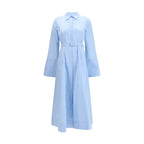 Blue Cotton Casual Dress