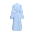Blue Cotton Casual Dress