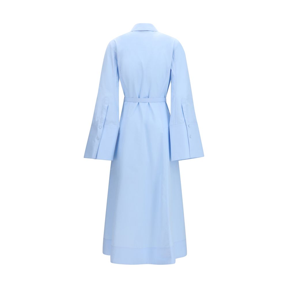 Blue Cotton Casual Dress