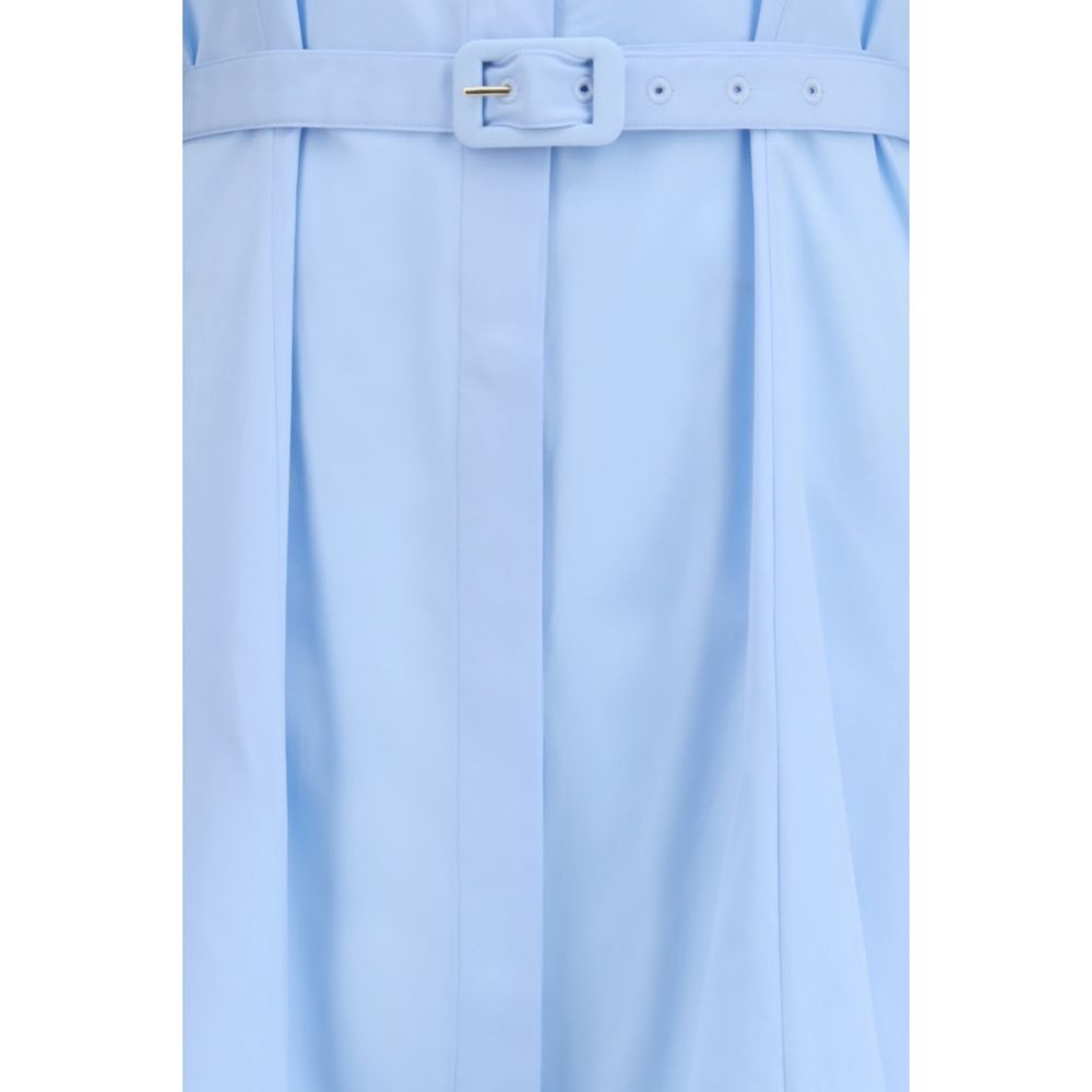 Blue Cotton Casual Dress