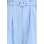 Blue Cotton Casual Dress