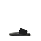 Black Fabric Flat Sandals