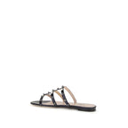Blue Goatskin Flat Sandals