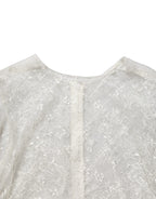 White Floral Lace Sheer Sleeveless Midi Dress