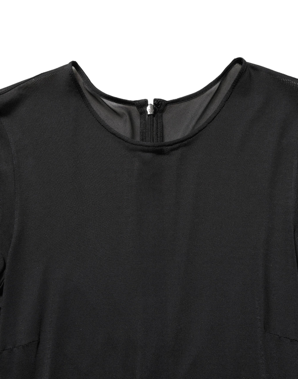 Black Sheer Long Sleeves Sheath Midi Dress