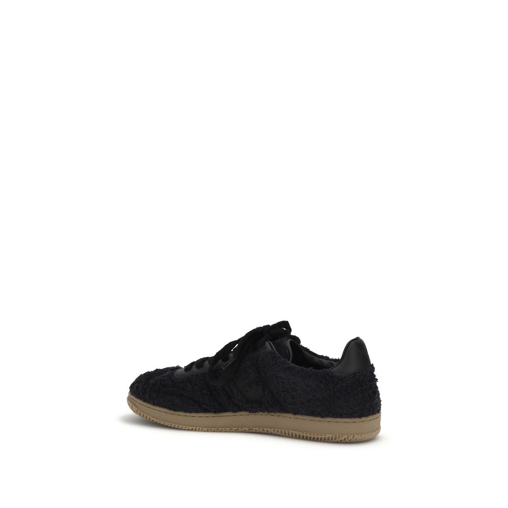 Black Suede Leather Low Top Sneakers