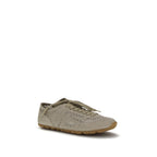 Beige Cotton Athletic Sneakers