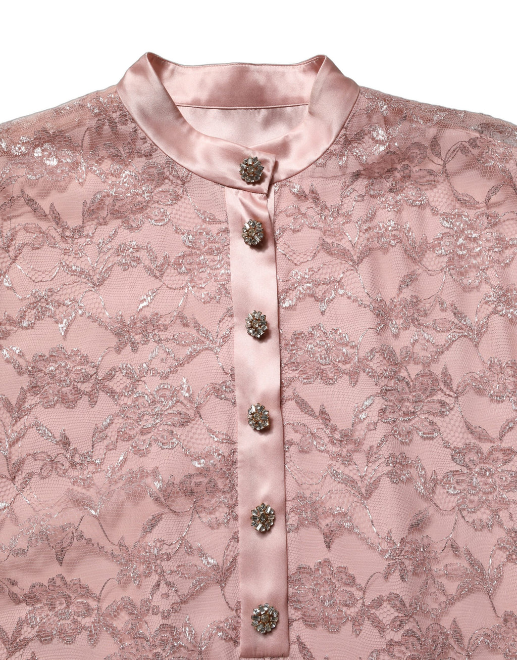 Pink Corded Floral Lace Kaftan Midi Dress