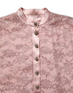 Pink Corded Floral Lace Kaftan Midi Dress