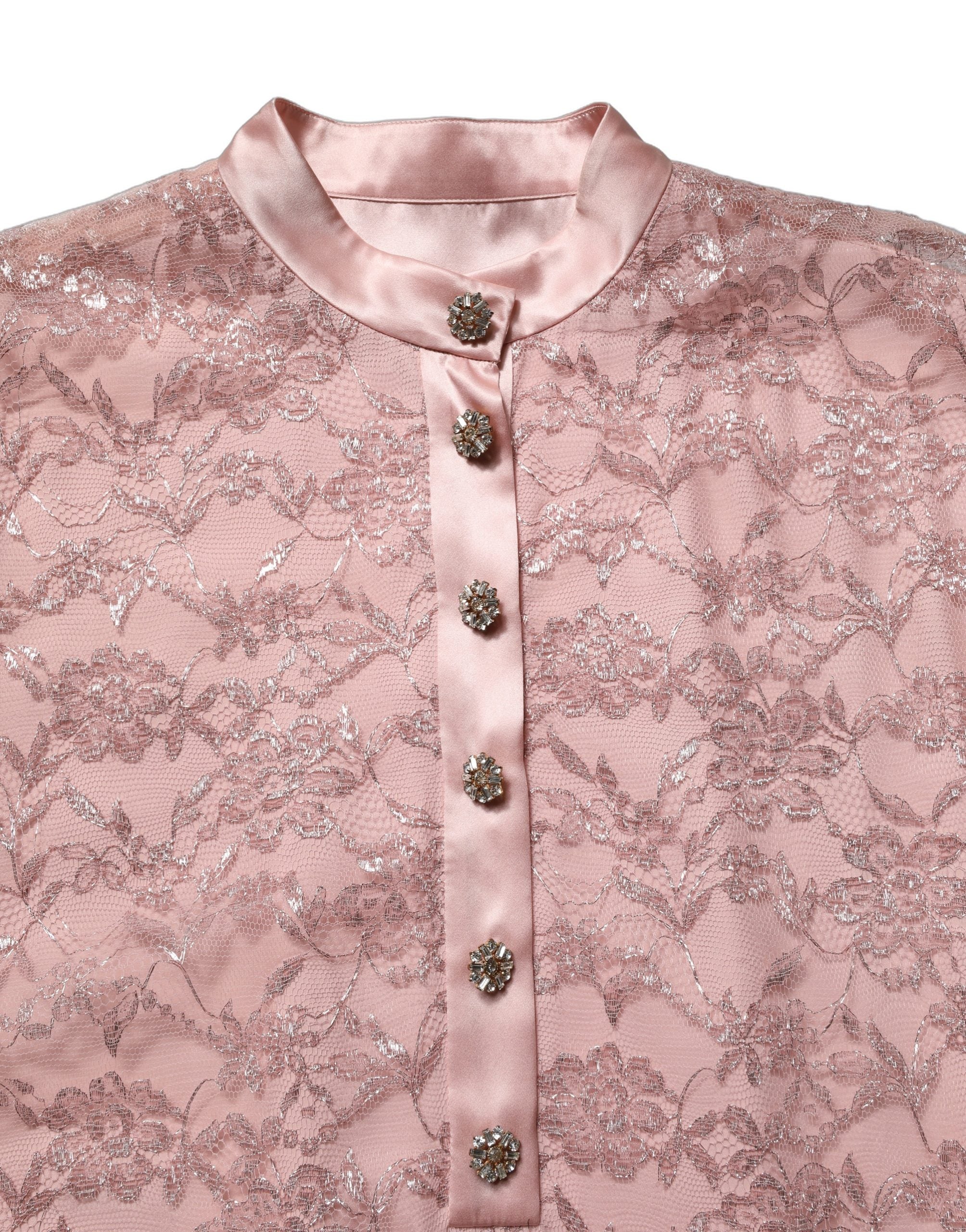 Pink Corded Floral Lace Kaftan Midi Dress