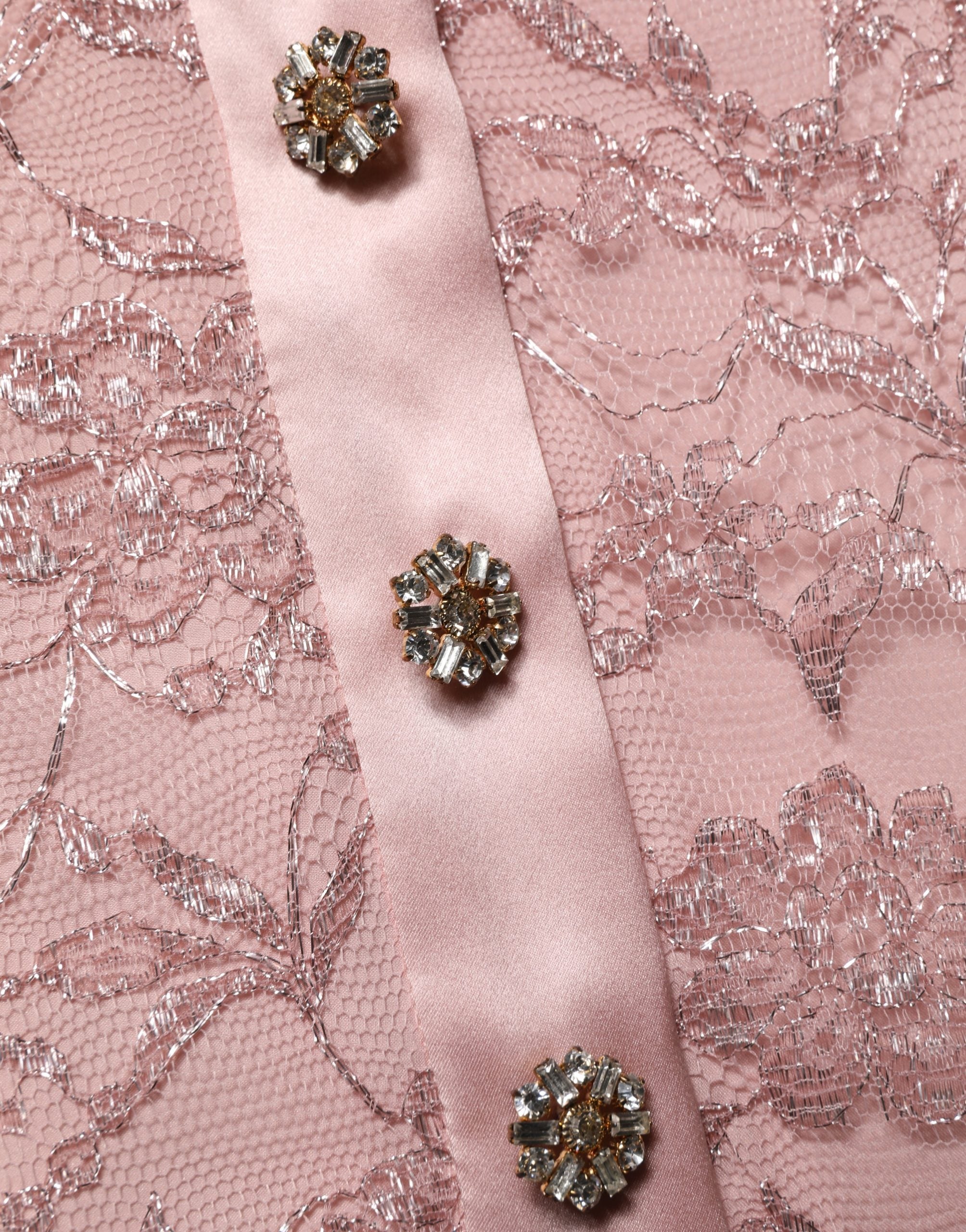 Pink Corded Floral Lace Kaftan Midi Dress