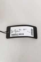 Silver Textured Leather Gold Tone Metal Neckband