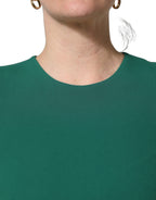 Green Viscose Long Sleeves A-line Mini Dress