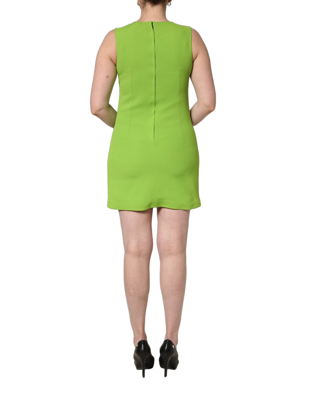 Green Viscose Sleeveless A-line Mini Dress