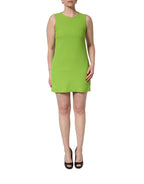 Green Viscose Sleeveless A-line Mini Dress