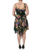 Multicolor Floral Print Sleeveless Mini Dress