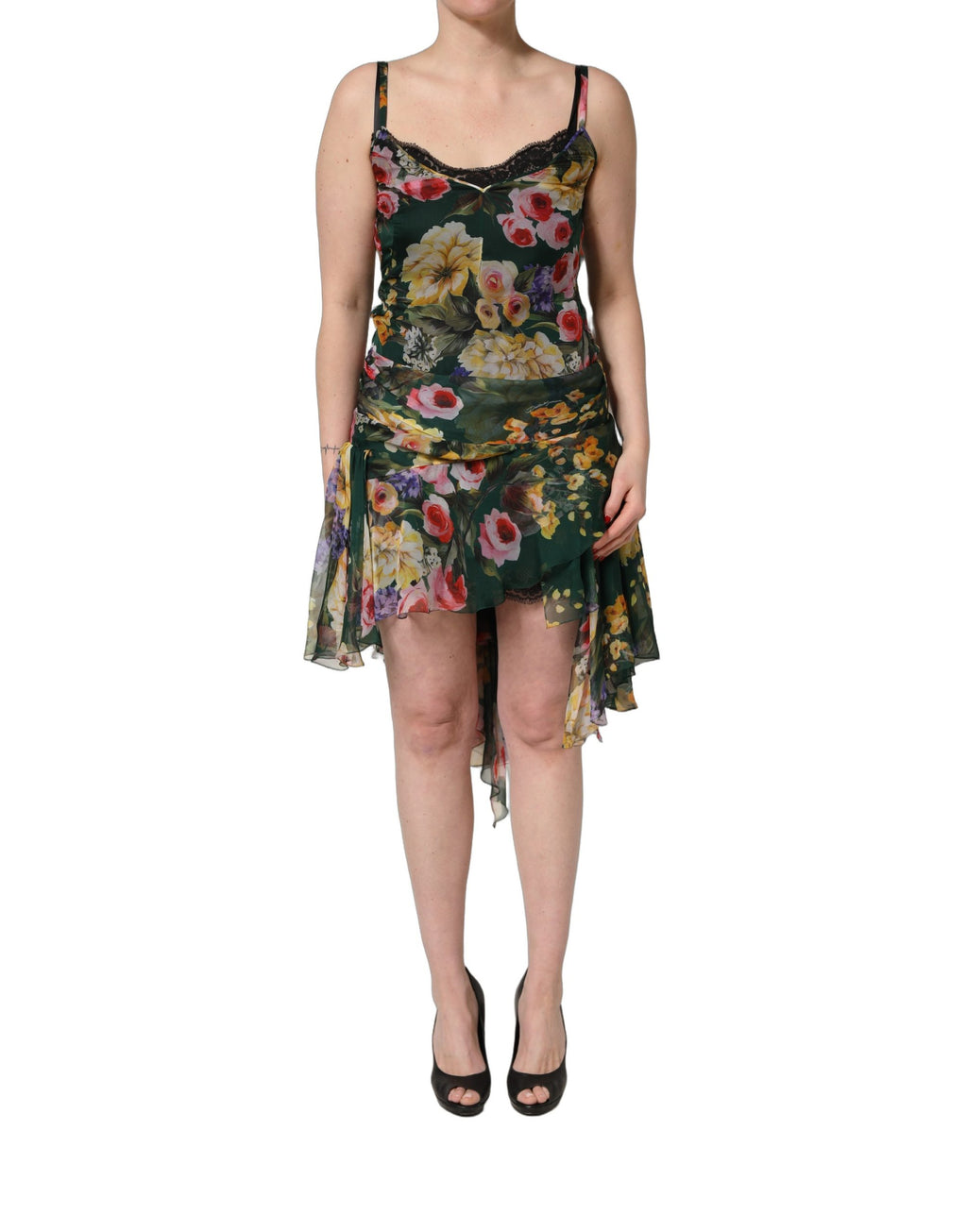 Multicolor Floral Print Sleeveless Mini Dress