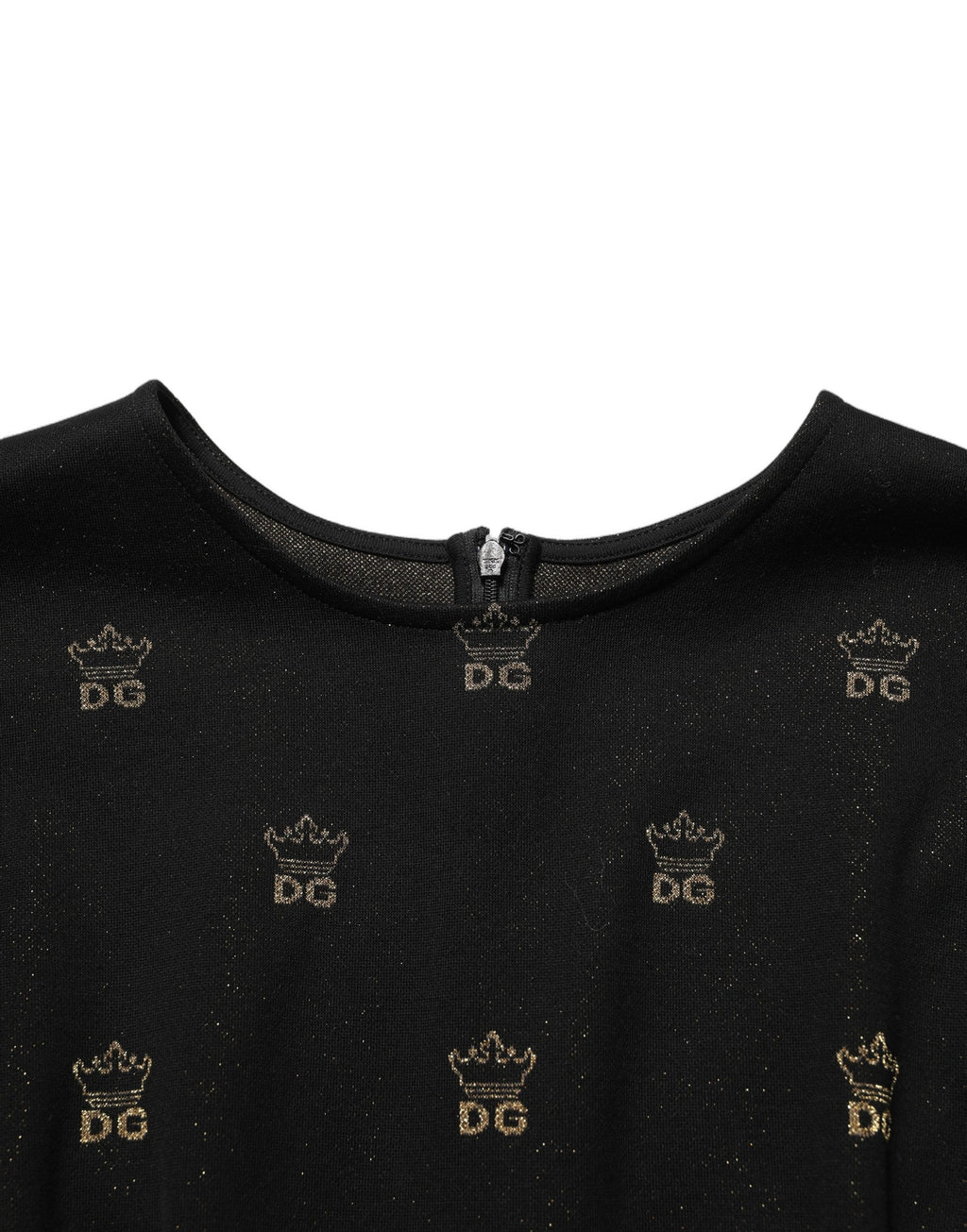 Black DG Crown Short-Sleeve Sheath Dress