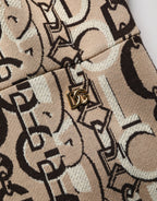 Brown DG Logo Chain Short-Sleeve Sheath Dress