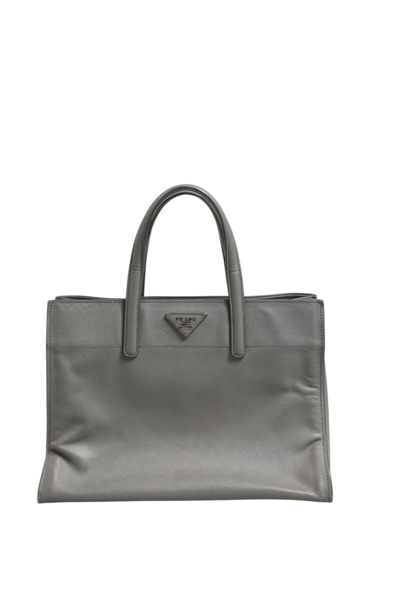 Gray Saffiano Leather Tote
