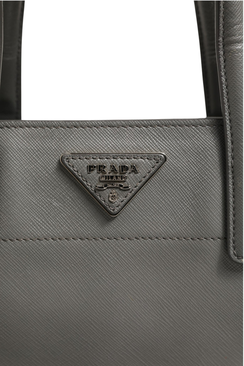 Gray Saffiano Leather Tote