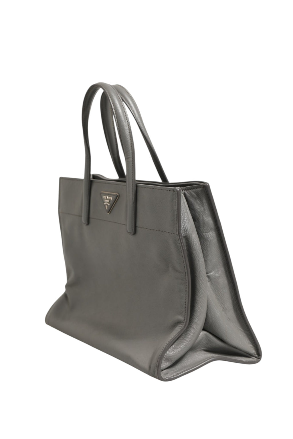 Gray Saffiano Leather Tote