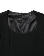 Black Long Sleeves Scoop Neck Mini Dress