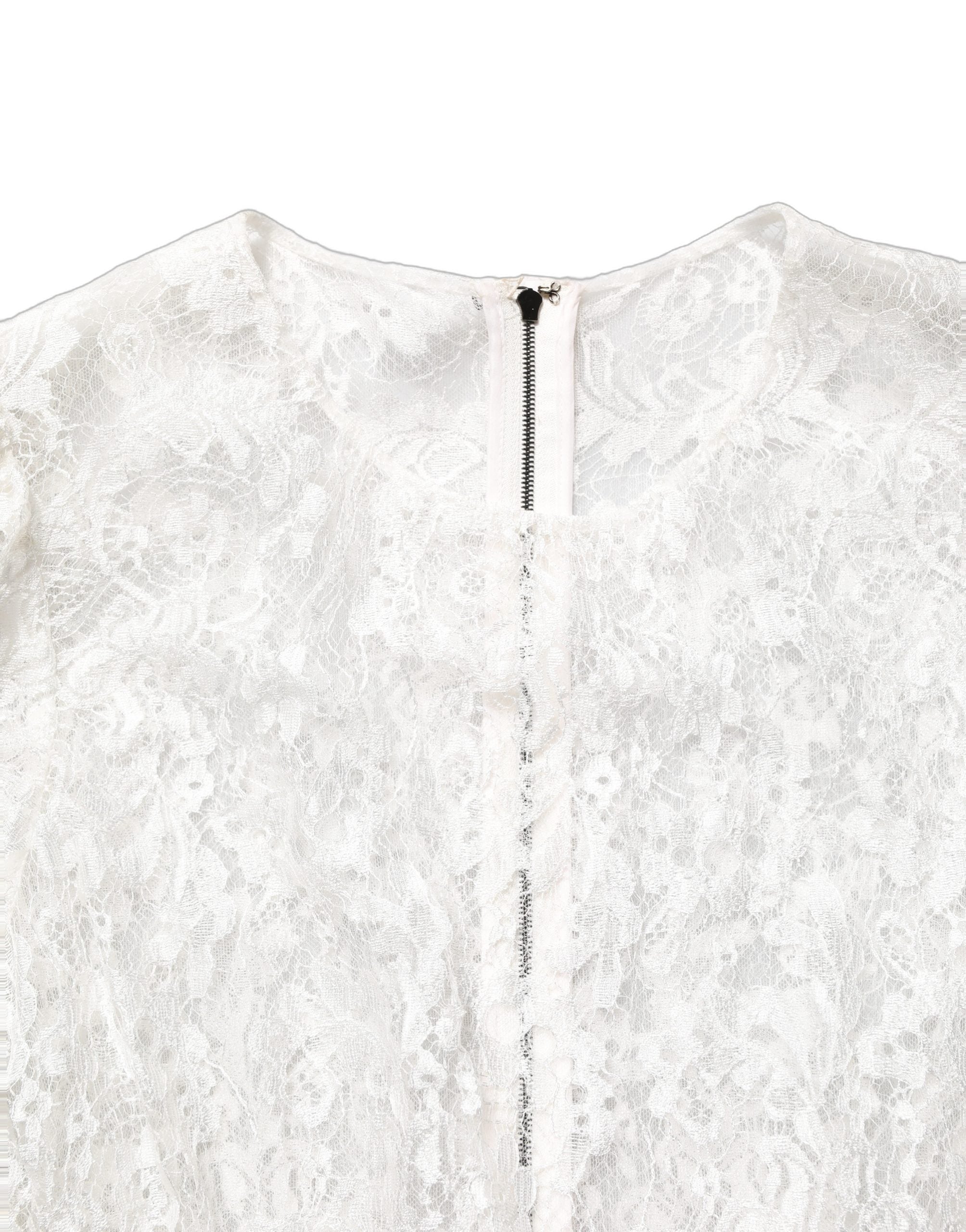 White Lace Top Embellished Black Skirt Dress