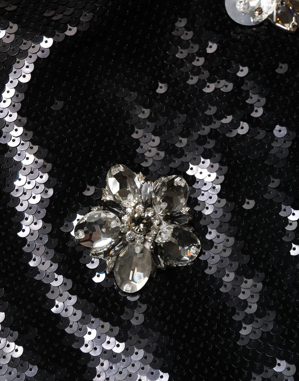 White Lace Top Embellished Black Skirt Dress