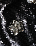 White Lace Top Embellished Black Skirt Dress