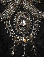 Black Crystal Embellished Sheath Midi Dress