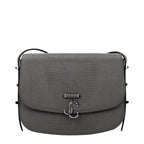 Gray Leather Crossbody Bag