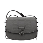 Gray Leather Shoulder Bag