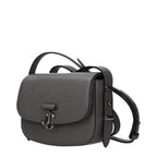 Gray Leather Shoulder Bag