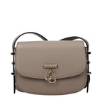 Gray Leather Crossbody Bag