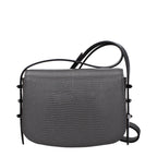 Gray Leather Shoulder Bag