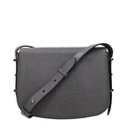 Gray Leather Crossbody Bag