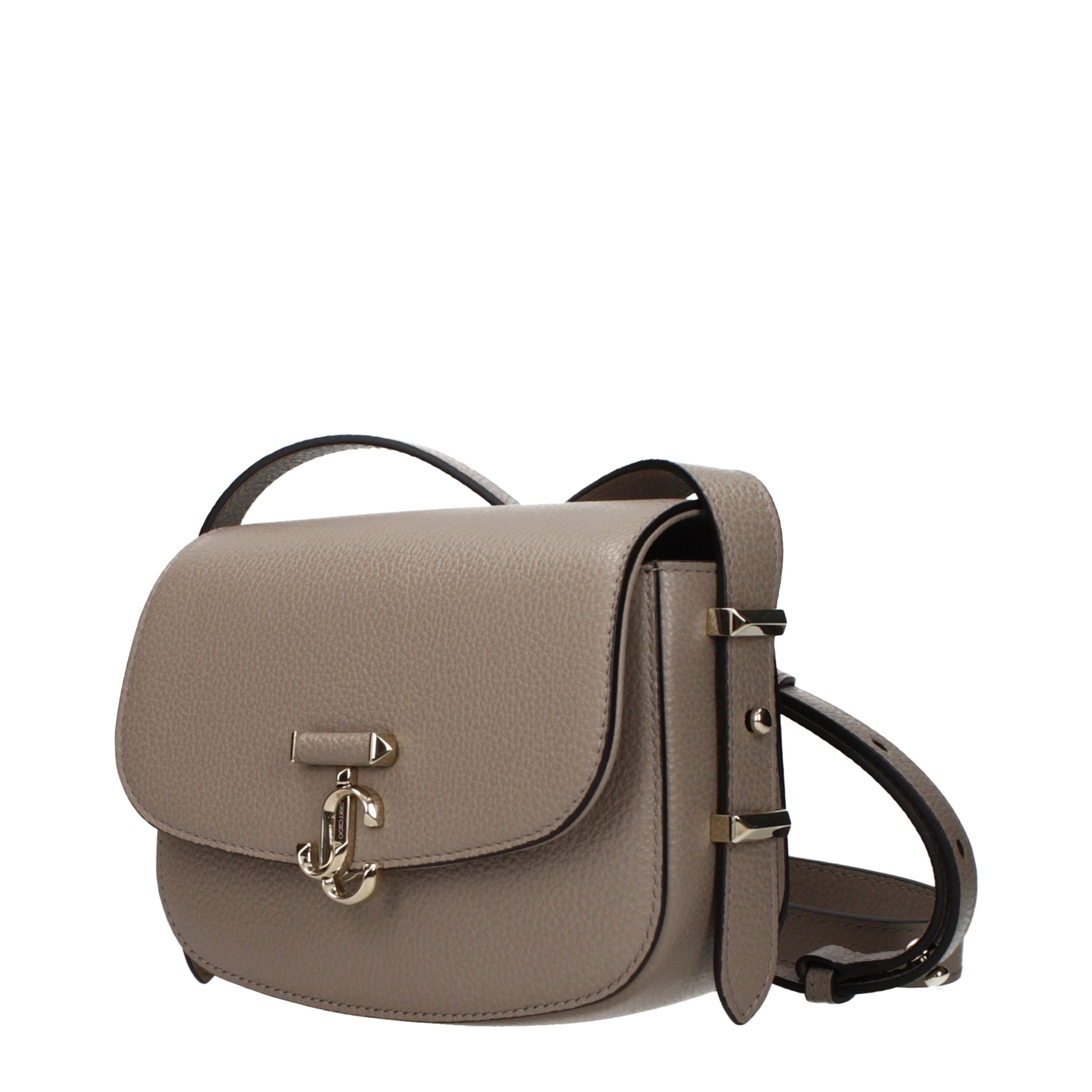 Gray Leather Crossbody Bag