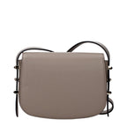Gray Leather Crossbody Bag
