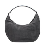 Gray Leather Shoulder Bag