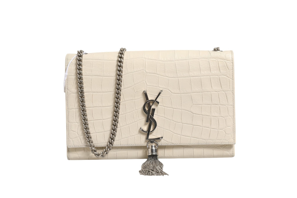 Kate Tassel Small Croc-Embossed Leather